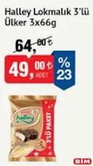 ÜLKER HALLEY LOKMALIK 3'LÜ 3X66 G